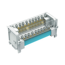 Шина нулевая (кросс-модуль) 2х11 отверстий 125А на DIN-рейку [BD125112] Quadro ДКС