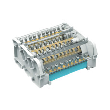 Шина нулевая (кросс-модуль) 4х11 отверстий 125А на DIN-рейку [BD125114] Quadro ДКС