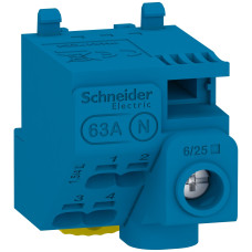 Клеммный блок N 63A 5 отверстий 1x25мм.кв/4x4мм.кв [LGYT1N05] Linergy Schneider Electric