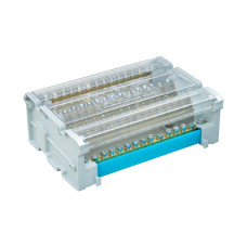 Шина нулевая (кросс-модуль) 4х15 отверстий 125А на DIN-рейку [BD125154] Quadro ДКС