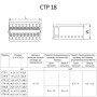 Клемний з’єднувальний блок 24А 18 контактів 0,2-4мм.кв [A0130010154] CTP-18 АСКО