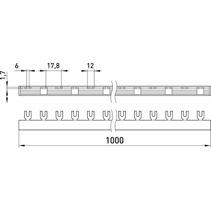 Шина соединительная 2Р 100А типа FORK (вилка) [s180006] e.bc.u.stand.2.100 E.NEXT