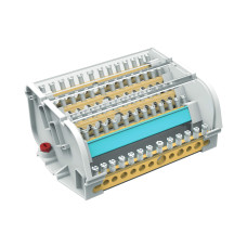 Шина нулевая (кросс-модуль) 5х13 отверстий 160А на DIN-рейку [BD160135] Quadro ДКС