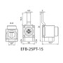 Клемма вводная 6-25мм.кв 80A Pin (штырь) длина 15мм ввод сверху 690V AC [2921283] EFB-25PT-15 ETI