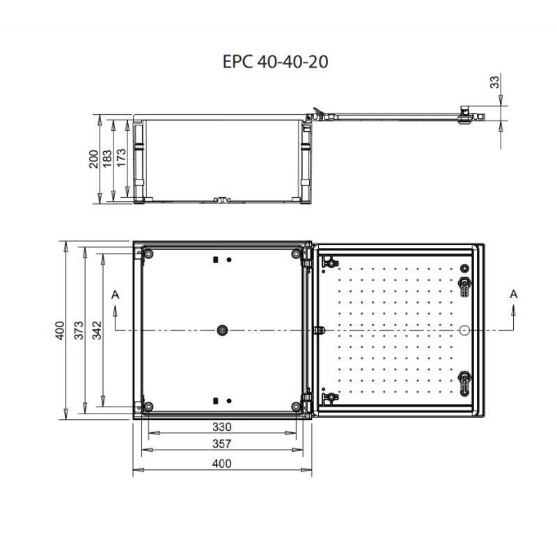 Корпус поліестеровий 400x400x200мм IP66 з замком [1102602] EPC 40-40-20 ETI