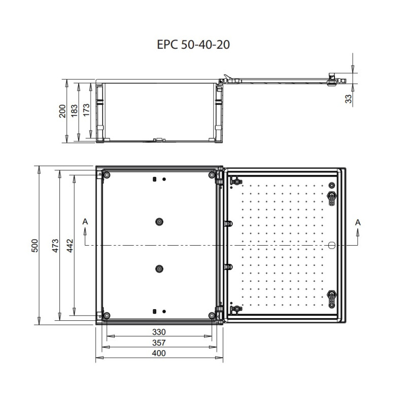 Корпус полиэстеровый 500x400x200мм IP66 с замком [1102603] EPC 50-40-20 ETI