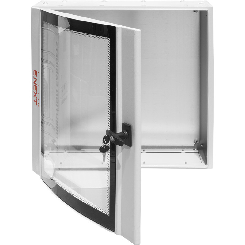Корпус металевий 750х600х200мм IP55 навісний зі склом [CPD607520M] E.NEXT e.mbox.industrial.p.75.60.20.gl