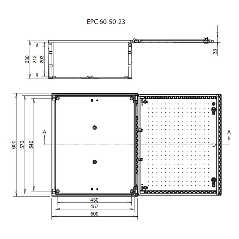 Корпус полиэстеровый 600x500x230мм IP66 с замком [1102605] EPC 60-50-23 ETI
