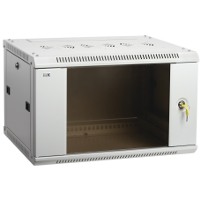 Шкаф настенный 19" 18U 600x600мм стеклянная дверь серый [LWR3-18U66-GF] LINEA W УЕК
