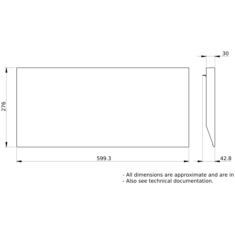 Козирок металевий 600x45x280мм IP31 білий [LVS08830] Schneider Electric