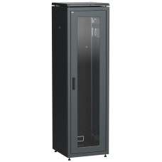 Шкаф сетевой 19" 42U 600х800мм стеклянная дверь черный [LN05-42U68-G] LINEA N УЕК