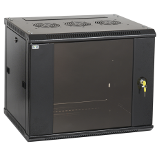 Шкаф настенный 19" 18U 600x600мм стеклянная дверь черный [LWR5-18U66-GF] LINEA W УЕК