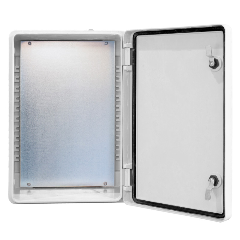 Корпус пластиковый 400x300x210мм GRP-полиэстера IP67 ударопрочный [i0601002] E.NEXT e.plbox.industrial.40.30.21,