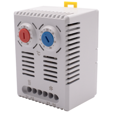 Термостат двойной 10А 0+60°С 1NO+1NC 250В AC для шкафов [Б00044256] NT 71-F CNC