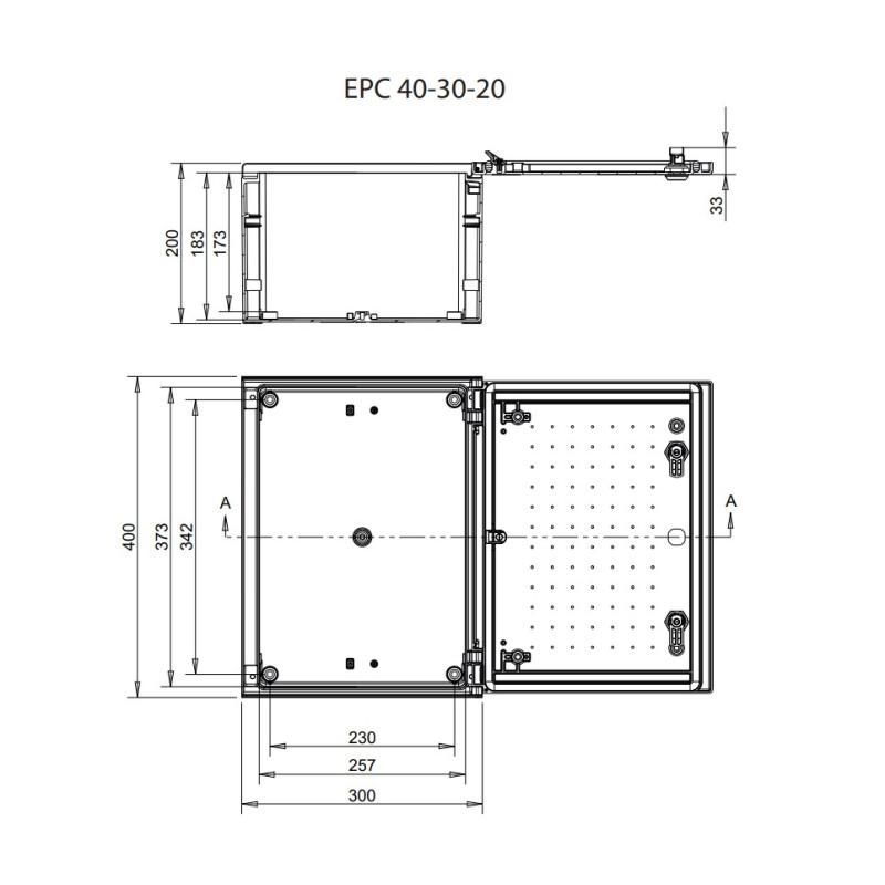 Корпус полиэстеровый 400x300x200мм IP66 с замком [1102601] EPC 40-30-20 ETI