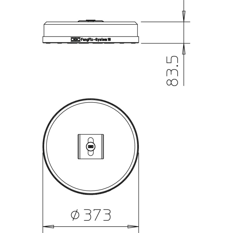 Бетонна основа з фіксатором ø373x83,5мм [5403098] TrayFix-16-L OBO Bettermann