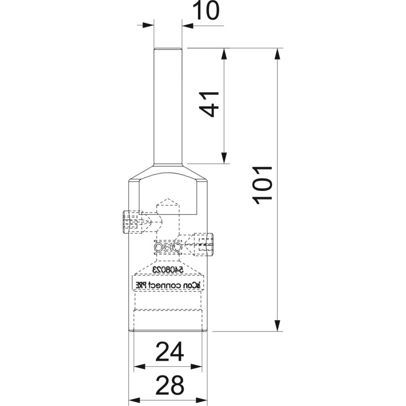 Наконечник для токоотвода ø23мм ø28x101мм нержавеющая сталь [5408023] isCon OBO bettermann