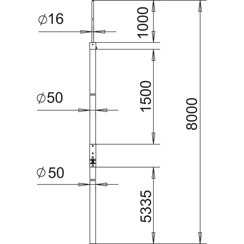Молниеприемная мачта ø50мм L=8м изолированная стеклопластик [5408868] IN 8000 OBO Bettermann