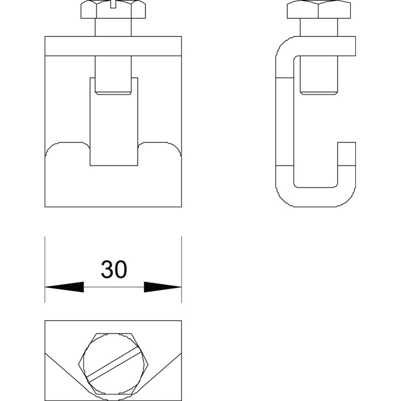 Клемма подключения полосы 40x5мм на рейку оцинкованная сталь [5015774] OBO bettermann