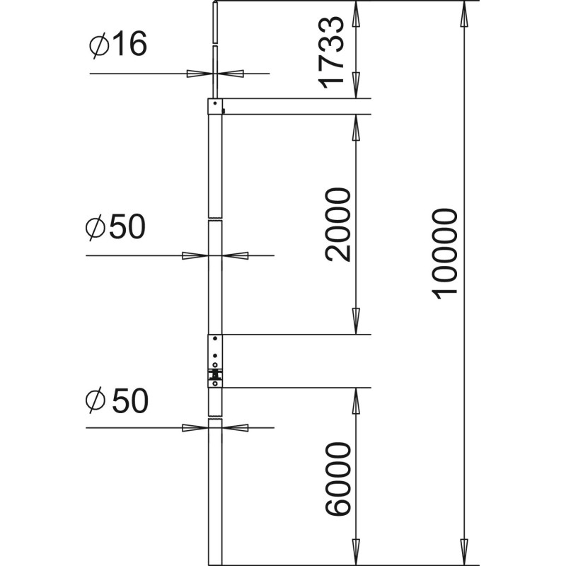 Молниеприемная мачта ø50мм L=10м изолированная стеклопластик [5408870] IN 10000 OBO Bettermann