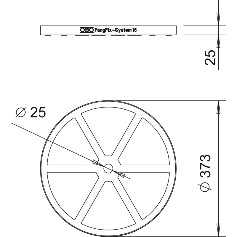 База для бетонного основания ø373x25мм полипропилен [5403238] F-FIX-B16 3B OBO Bettermann