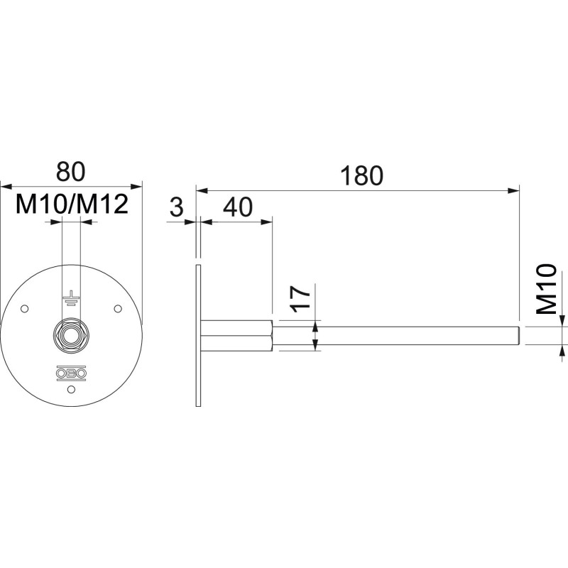 Место вывода из бетона ø80x180мм нержавеющая сталь [5420022] OBO bettermann