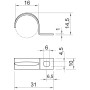Ø16 скоба-тримач однолапкова оцинкована [1003178] OBO bettermann