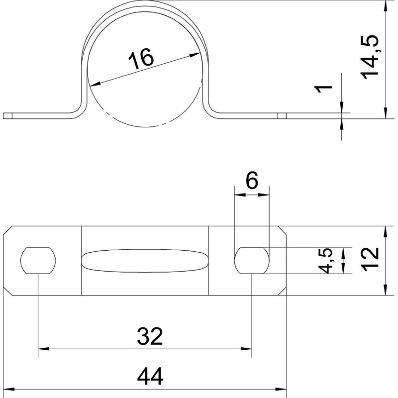 Ø16 скоба-тримач дволапкова оцинкована [1018167] OBO bettermann