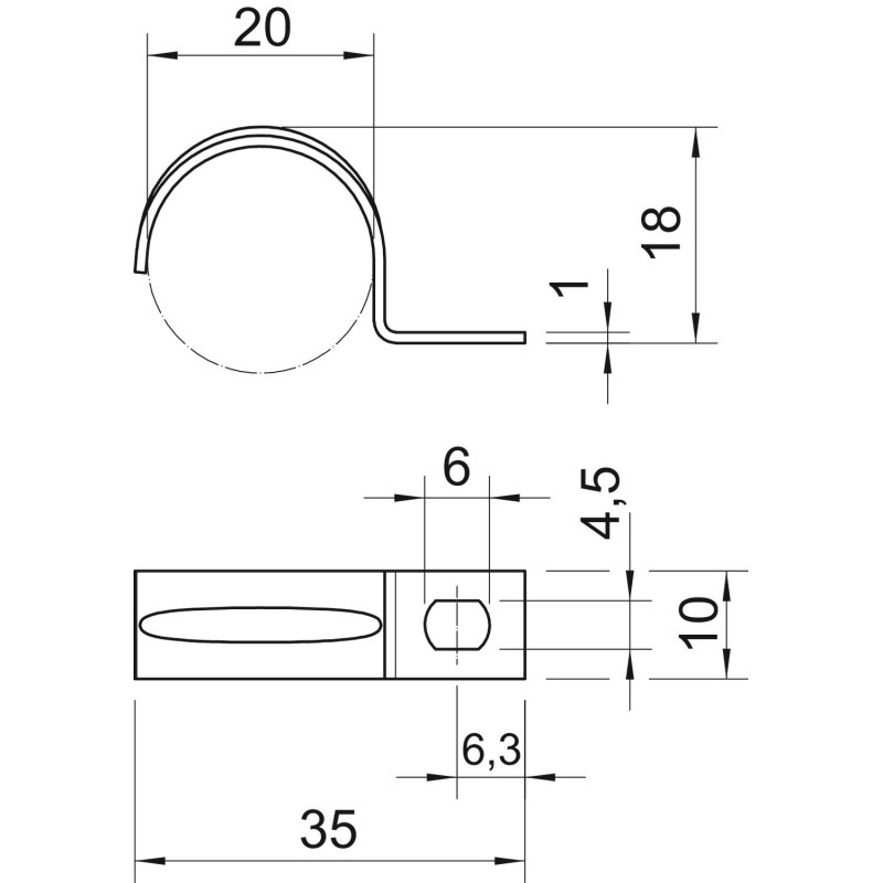 Ø20 скоба-тримач однолапкова оцинкована [1003208] OBO bettermann