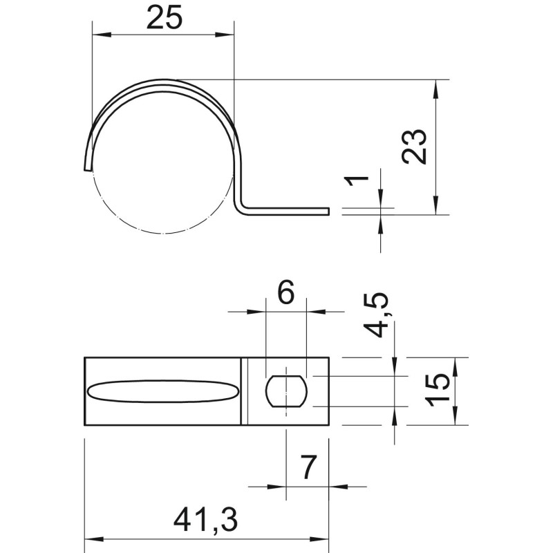 Ø25 скоба-тримач однолапкова оцинкована [1003259] OBO bettermann