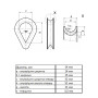 DIN6899 Коуш для троса ø14мм цинк білий [3KO200000003KO1400] Metalvis