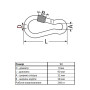 DIN5299D Карабин ø9x90мм пожарный с муфтой цинк белый (5 шт.) [3KR20PD00003KR9090] Metalvis