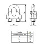 DIN741 Зажим ø20мм M12 57x78мм для каната цинк белый (5 шт.) [3S20000003S2000000] Metalvis