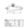 DIN5299D Карабин ø8x80мм пожарный с муфтой цинк белый (10 шт.) [3KR20PD00003KR8080] Metalvis