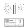 DIN6899 Коуш для троса ø12мм цинк білий [3KO200000003KO1200] Metalvis