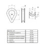 DIN6899 Коуш для троса ø6мм цинк білий [3KO200000003KO0602] Metalvis
