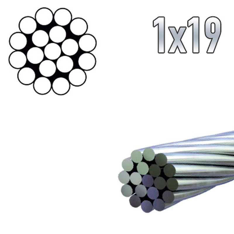 DIN3053 Трос нержавійний ø1мм 1х19 [91CTR0N91CTR00112H] Metalvis