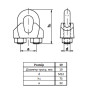DIN741 Затискач ø19мм M12 54x75мм для каната цинк білий [3S20000003S1900000] Metalvis