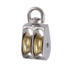 Блок двухшкивный 1 1/4" для троса ø7мм никелированный [3KB20000003KBN0114] Metalvis