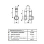 DIN82101 Карабін М8 U-подібний цинк білий (5 шт.) [3KR20U000003KR0080] Metalvis