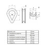 DIN6899 Коуш для троса ø20мм цинк білий [3KO200000003KO2000] Metalvis