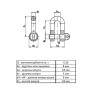 DIN82101 Карабін М6 U-подібний цинк білий [3KR20U000003KR0060] Metalvis