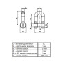 DIN82101 Карабін М5 U-подібний цинк білий [3KR20U000003KR0050] Metalvis
