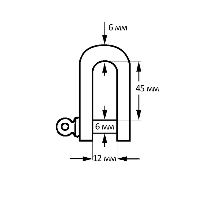 Карабин подовженний ø6мм нержавеющая сталь [N3KR0L000N3KR00601] Metalvis