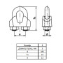 DIN741 Зажим ø5мм M5 23x24мм для каната цинк белый [3S20000003S0502000] Metalvis
