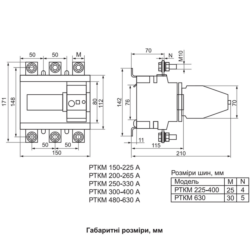 Теплове реле 250-330A для контакторів серії КМ [A0040060065] РТКМ АСКО
