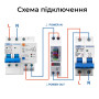 WiFi умное-реле с полной защитой, счетчиками, таймером, датчик NTC, 1P+N 50A 230V Smart Life, Tuya [TOB9-50LW] Tomzn