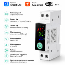 WiFi розумний-вимикач з повним захистом, лічильниками, таймером 1P+N 63A 230V Smart Life, Tuya [WPS103-63A] Sinotimer