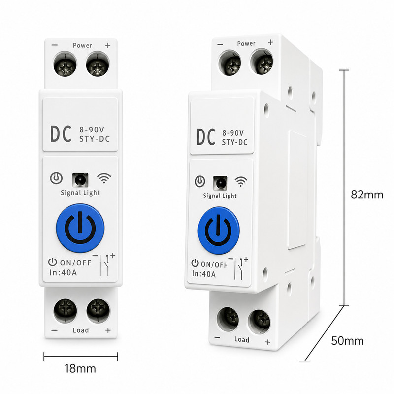 WiFi розумний-вимикач, тільки таймер 1P+N 40A DC 8-90V Smart Life, Tuya [STY-DC] Tuya