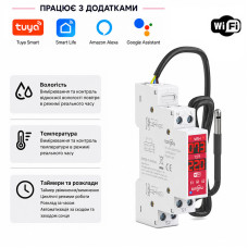 WiFi умный-выключатель со встроенным датчиком температуры и влажности 1P+N 16A 230V Smart Life, Tuya [TOVTH-216WTTDA] Tongou